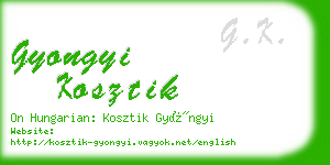 gyongyi kosztik business card